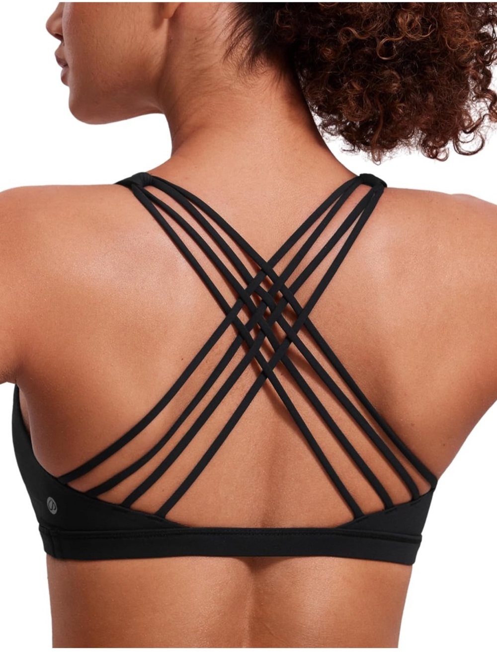 CRZ YOGA Black Strappy Crisscross Sports Bra- medium